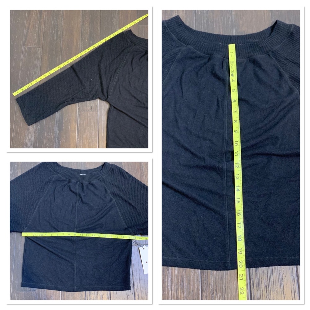 NWT Treasure & Bond Black Ribbed Knit Long Raglan Sleeve Top Small - Picture 12 of 12